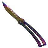 Cumpara ieftin Briceag Fluture Multicolor, 25cm, Otel - Trick-uri, Flipping, Camping, Colectie