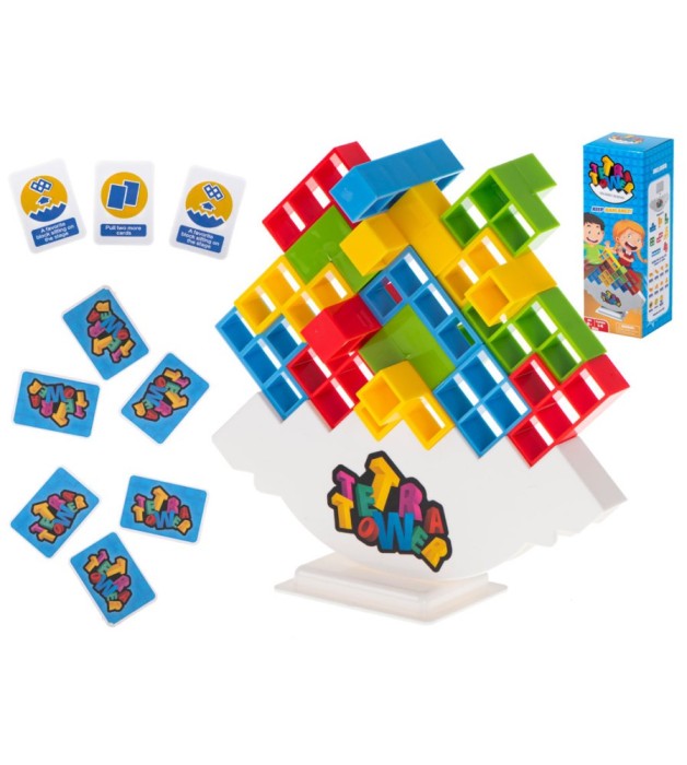 Joc de echilibru și construcție cu blocuri colorate