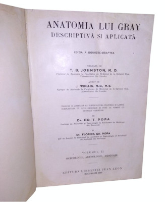 Anatomia lui Gray (volumul 2) - T.B. Johnston foto