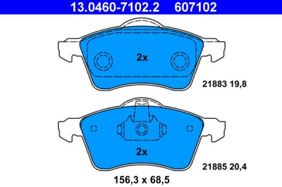 ATE 13.0460-7102.2 set placute frana,frana disc foto