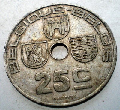 2.033 BELGIA 25 CENTIMES 1939 foto