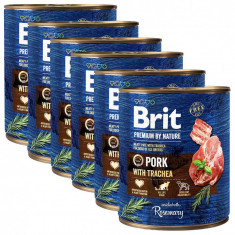 Brit premium by Nature Conservă de porc &amp; trahee 6 x 800 g