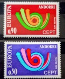 ANDORA franceza 1973 Europa cept serie 2v neștampilat