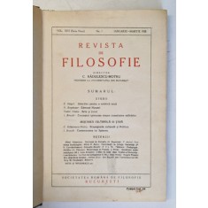 REVISTA DE FILOSOFIE - VOL. XIII ( SERIE NOUA ) , NR . 1 , IANUARIE - MARTIE , 1928