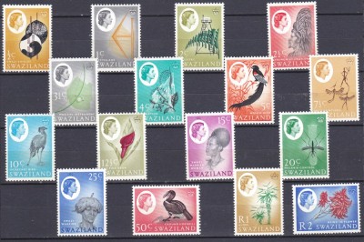 DB1 Colonii Fauna Flora Africana Swaziland 1962 Uzuale 16 v. MNH foto