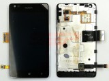 Display LCD Touchscreen cu Rama Nokia Lumia 900 Negru Original