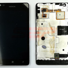 LCD+Touchscreen cu Rama Nokia Lumia 900 BLACK Original Swap