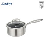 Caserola cu capac Heinner Titanium3, 16x8.5 cm, 1.6 L, otel inoxidabil, aluminiu, baza inductie