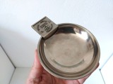 Farfurioara metalica inox publicitara Caisse Nationale de Prevoyance - 10cm diametru x 2cm inaltime