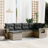 Cumpara ieftin Set mobilier grădină cu perne, 6 piese, gri, poliratan