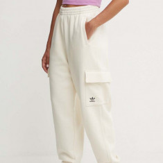 adidas Originals pantaloni de trening culoarea bej, neted, IY9690