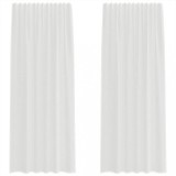 Cumpara ieftin Perdele Voile cu buzunare pentru bare 2 buc Alb
