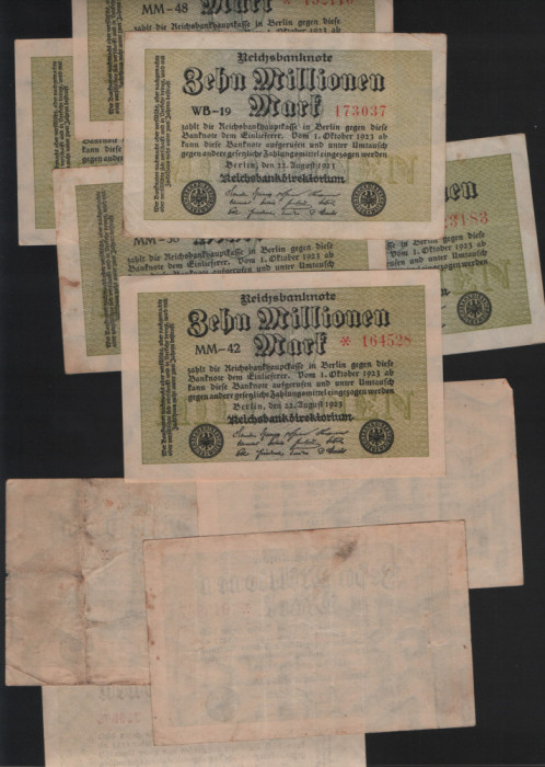 Germania 10000000 10.000.000 marci mark 1923 VF - XF pret pe bucata