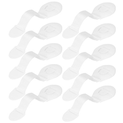 Set 10 sigurante blocator sertare si usi, plastic si textil, ajustabile, 20 cm, alb Household NewTrend foto