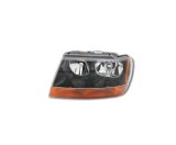 Far JEEP GRAND CHEROKEE (WJ/WG), 05.1999-2001, partea Stanga, TYC, Tip=USA; tip bec HB3A+HB4A; manual; reflector negru, semnal galben; fara soclu bec