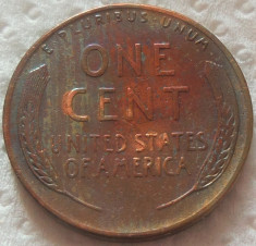 Moneda 1 CENT - SUA, anul 1956 *cod 2732 - litera D - PATINA CURCUBEU foto