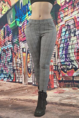 D860-100 Colanti tip pantaloni eleganti din material elastic si model in carouri foto