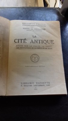 LA CITE ANTIQUE - FUSTEL DE CULANGES foto