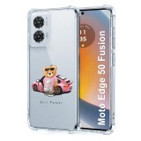 Husa antisoc pentru motorola edge 50 fusion, airbag pro, clear, girl power