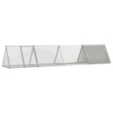 VidaXL Cușcă pentru iepuri, gri, 403,5x80,5x71 cm, oțel galvanizat