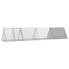 vidaXL Cușcă pentru iepuri, gri, 403,5x80,5x71 cm, oțel galvanizat