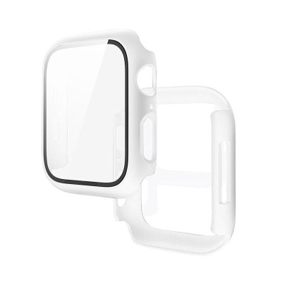Husa de protectie Hoco 41mm cu sticla pentru Apple Watch 7/8 WS3 - Alba foto