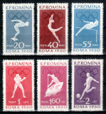 Romania 1960, LP 499, Jocurile Olimpice Roma II, seria, MNH!