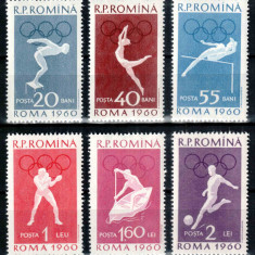 Romania 1960, LP 499, Jocurile Olimpice Roma II, seria, MNH!