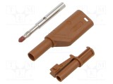 Conector banană 4mm maro 24A 1kV HIRSCHMANN T&amp;M