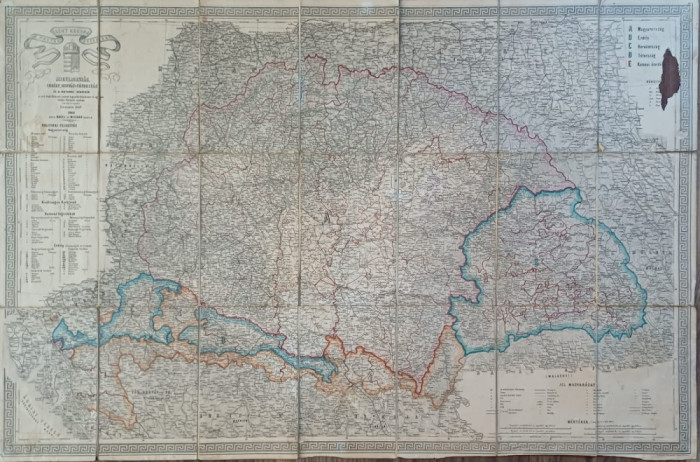 HST 647SP Hartă A Magyar Szent Korona Orsz&aacute;gai 1863