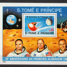 Sao Tome e Principe, 1980 | Aniv. aselenizare Apollo 11 - Cosmos | MNH | aph