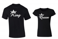 Tricou de cuplu negru King/Queen COD P014 foto