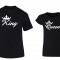 Tricou de cuplu negru King/Queen COD P014