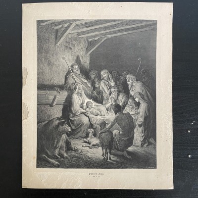 Nașterea lui Iisus, litografie de Gustav Dore, cca. 1880 foto