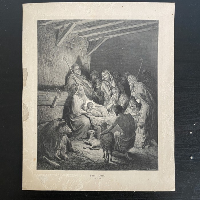 Nașterea lui Iisus, litografie de Gustav Dore, cca. 1880