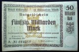 63. GERMANIA ELBERFELD NOTGELD 50 MILIARDE MARCI FUNFZIG MILLIARDEN MARK 10.11.1923 SR. 281