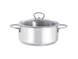 Cratita cu capac din sticla Kulinaria Metalac, inox, 16cm, 1.4l
