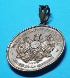 Medalie veche ante 1900 cu dedicatie Societatea de Tir Archebuza - premiul 3, Europa