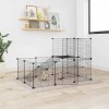 VidaXL Cușcă animale de companie cu ușă 20 panouri negru 35x35 cm oțel