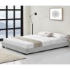 Corium&reg; Pat tapitat modern imitatie piele Berlin, 214 x 146 x 20,5 cm, MDF/imitatie piele, alb, pentru 2 persoane HausGarden Leisure, [Corium]