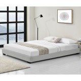 Corium&reg; Pat dublu tapitat modern imitatie piele Berlin, 214 x 186 x 20,5 cm, MDF/imitatie piele, alb HausGarden Leisure, [Corium]