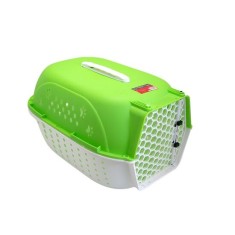 Cusca/geanta pentru transport caine/pisica, Verk Group, plastic, verde si alb, 48x32x30 cm