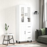 VidaXL Dulap &icirc;nalt, alb, 69,5x34x180 cm, lemn compozit