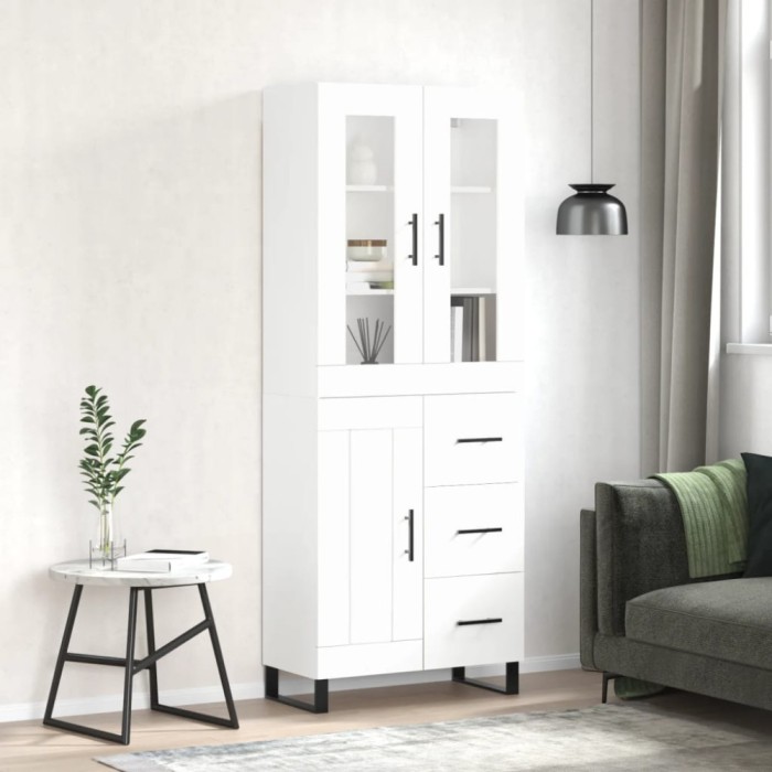 vidaXL Dulap &icirc;nalt, alb, 69,5x34x180 cm, lemn compozit