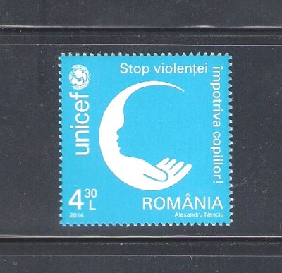 ROMANIA 2014 - STOP VIOLENTEI IMPOTRIVA COPIILOR !, MNH - LP 2025 foto