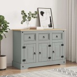 VidaXL Servantă Corona, gri, 112x43x78 cm, lemn masiv de pin mexican