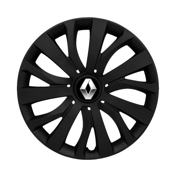 Set 4 capace roti 15 inchi (R15) compatibile RENAULT, Model - 345 Black