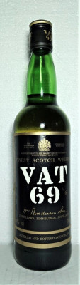 RARITATE WHISKY VAT 69, SANS DIEU RIEN, FINEST SCOTCH WHISKY CL 70 GR 40 ANII 90 foto