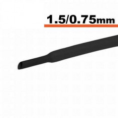 Tub termocontractibil negru 1.5mm/ 0.75mm 0.5m