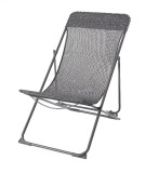 Scaun de gradina si camping OMC, gri, metalic, pliabil, 56 x 82 x 3 cm